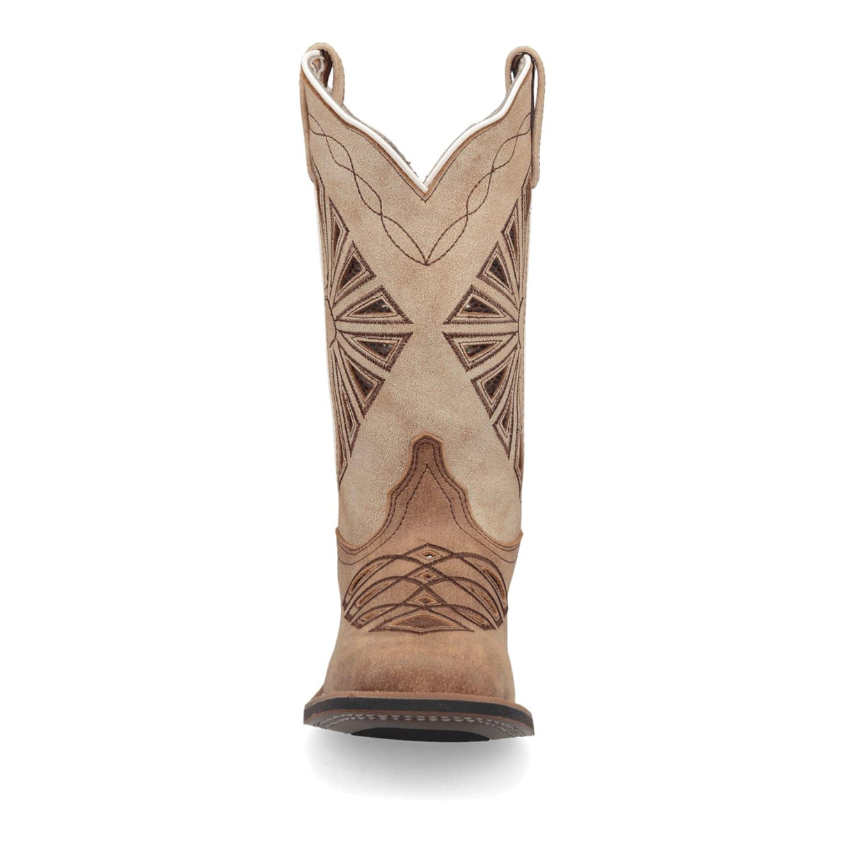Dan Post Boots Boots Laredo Women's Kite Days Broad Square Toe Leather Boots - Brown / Bone 5821