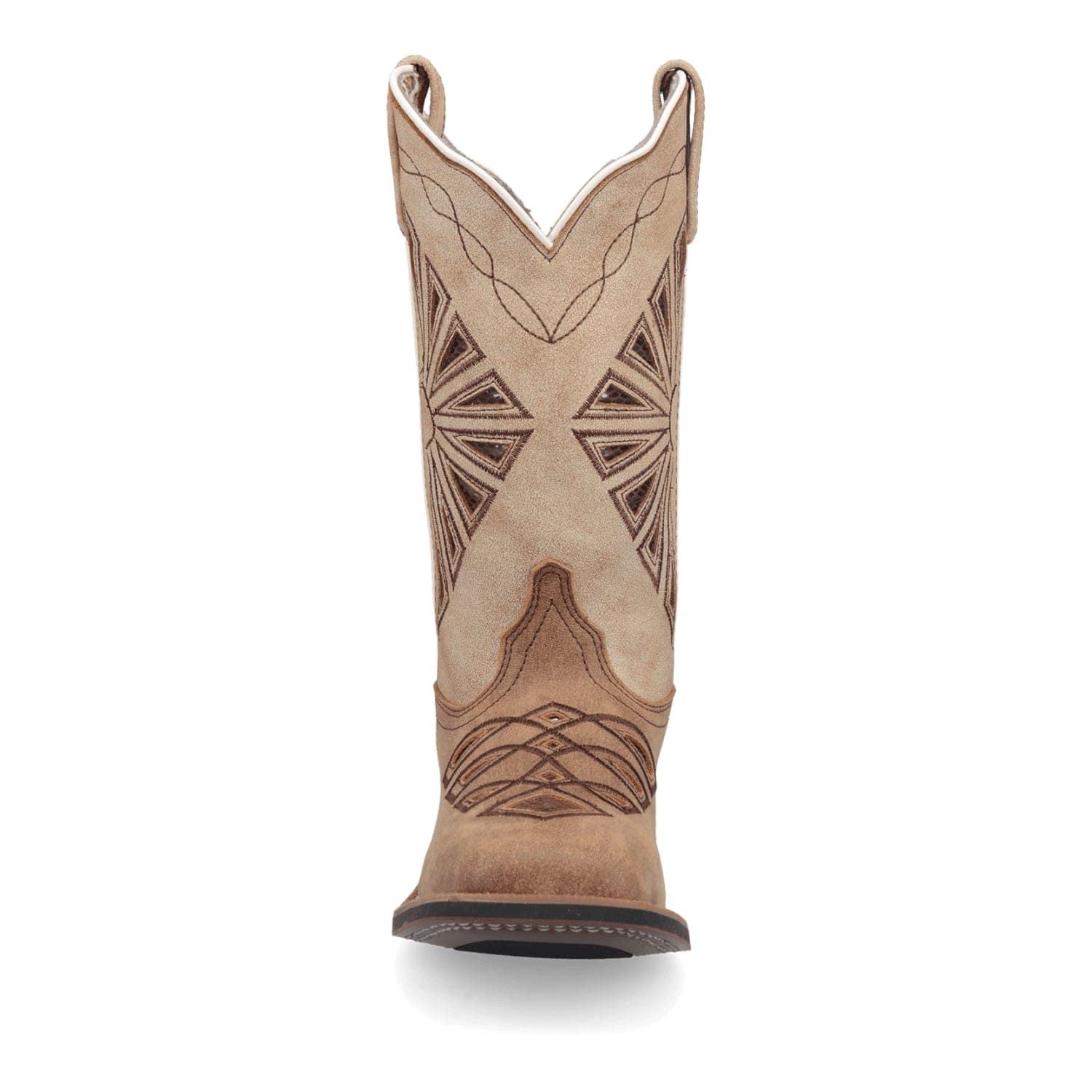 Dan Post Boots Boots Laredo Women's Kite Days Broad Square Toe Leather Boots - Brown / Bone 5821