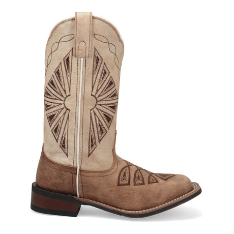 Dan Post Boots Boots Laredo Women's Kite Days Broad Square Toe Leather Boots - Brown / Bone 5821