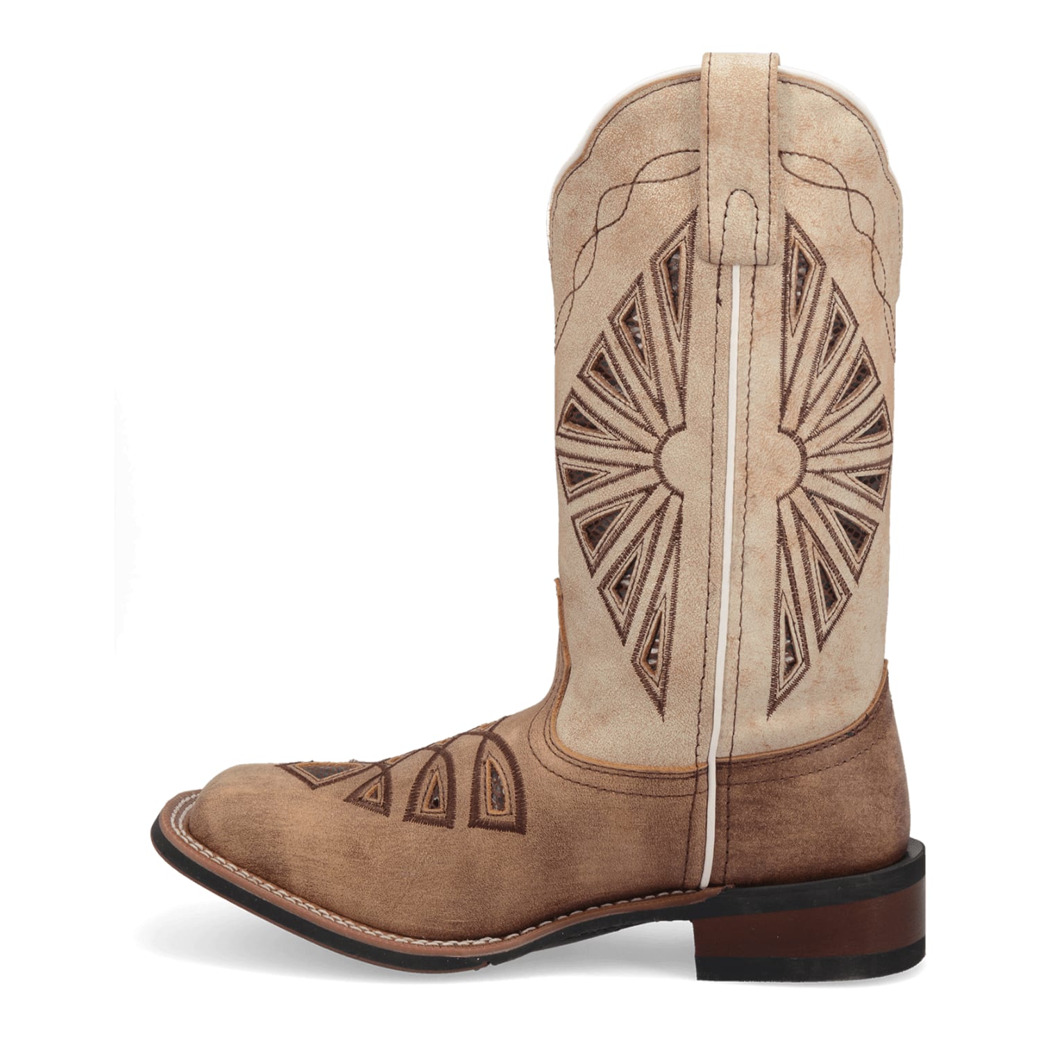 Dan Post Boots Boots Laredo Women's Kite Days Broad Square Toe Leather Boots - Brown / Bone 5821
