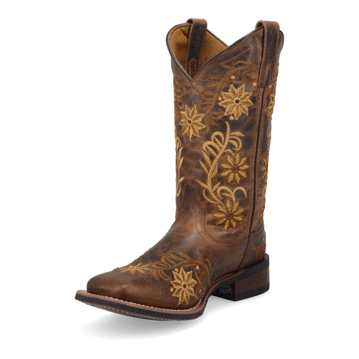 Dan Post Boots Boots Laredo Women's Secret Garden Broad Square Toe Leather Boots - Brown 5822