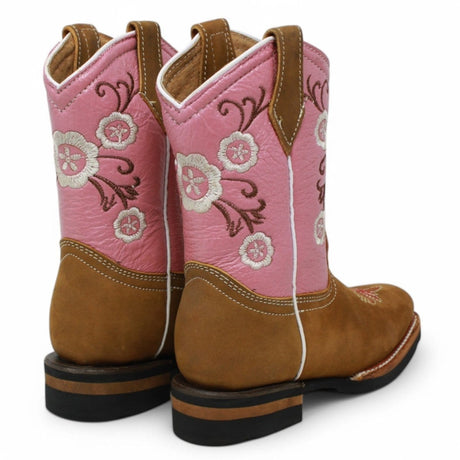 Hooch Boots Boots Girl's Genuine Crazy Leather Square Toe Boots