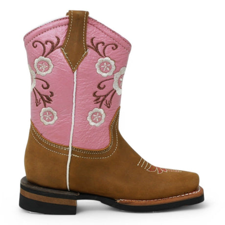Hooch Boots Boots Girl's Genuine Crazy Leather Square Toe Boots