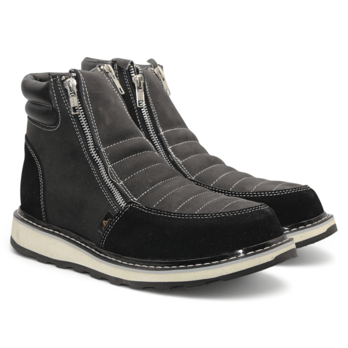 Hooch Boots Boots Men’s Genuine Leather Round Toe Work Shoes Black Color – Hooch Boots