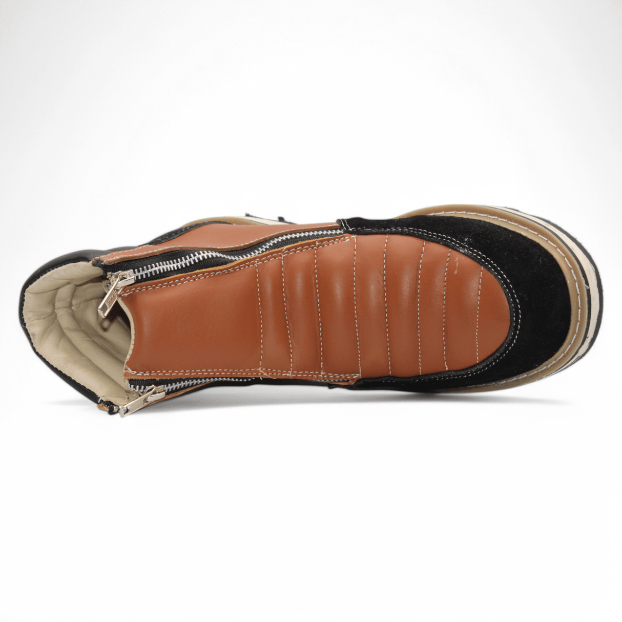 Hooch Boots Boots Men’s Genuine Leather Round Toe Work Shoes Honey-Black Color – Hooch Boots