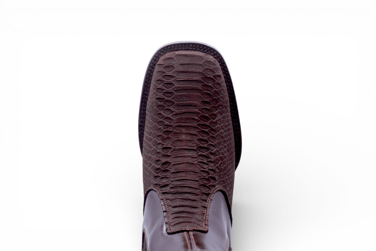 Hooch Boots Boots Men’s Genuine Leather Square Toe Ankle Boots Chocolate Color – Hooch Boots