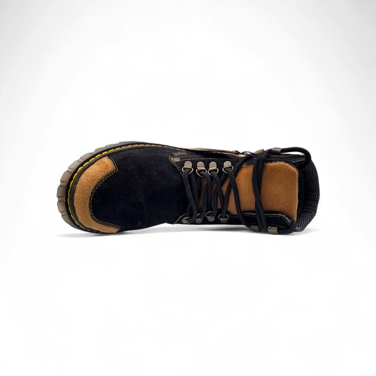 Hooch Boots Boots Men’s Suede Leather Round Toe Work Shoes Black & Honey Color – Hooch Boots