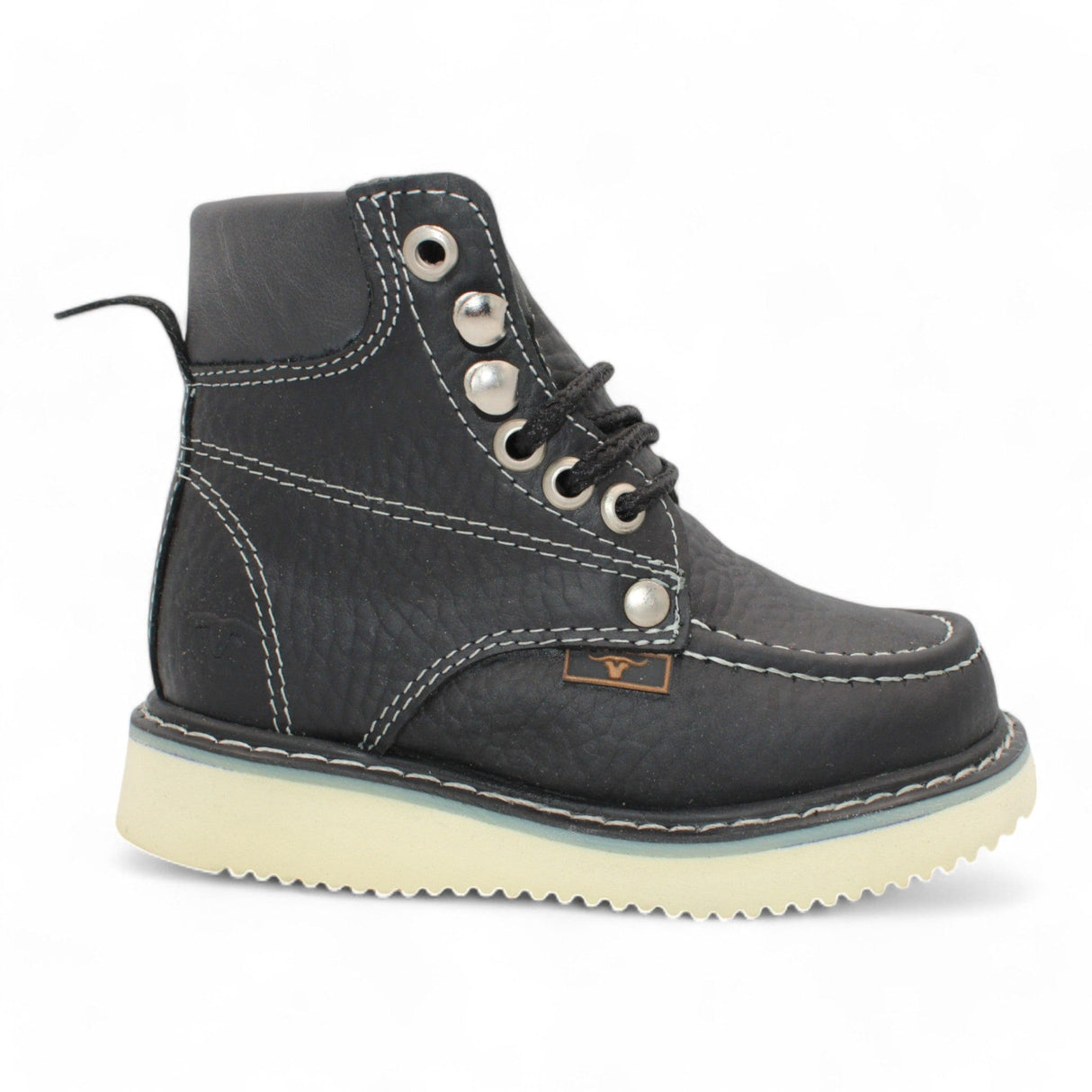 Hooch Boots Botas Niño Kid´s Moc Toe Leather Boot Black-HBN80105