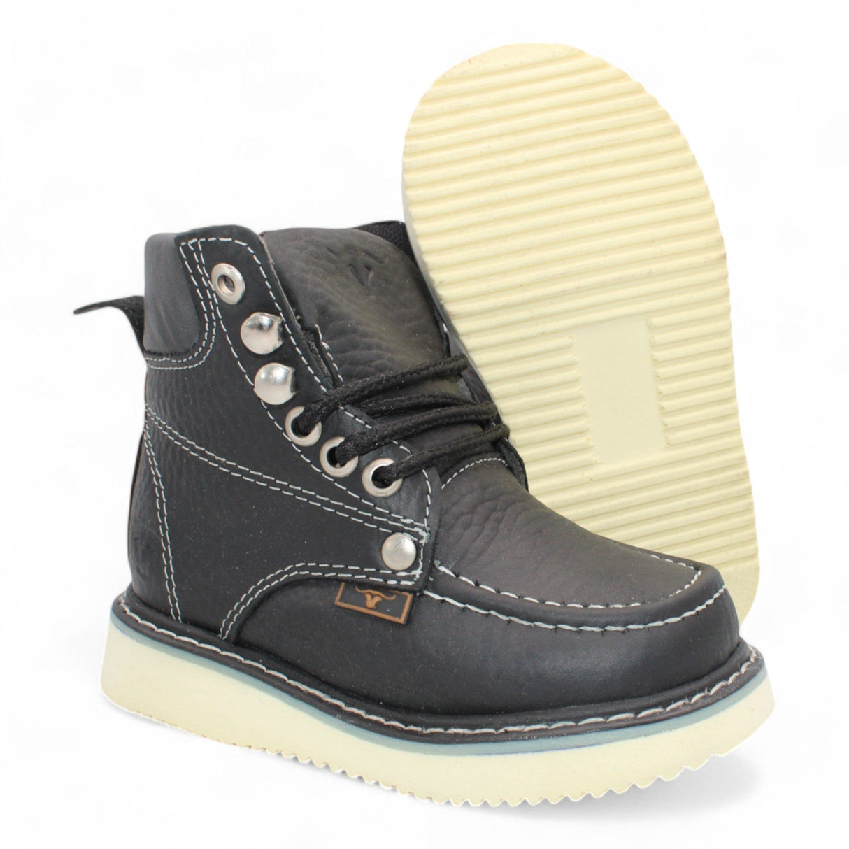 Hooch Boots Botas Niño Kid´s Moc Toe Leather Boot Black-HBN80105