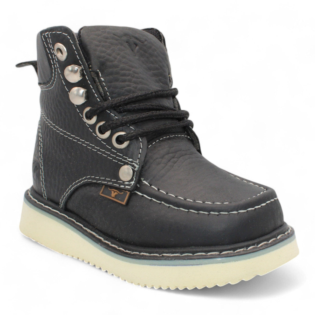 Hooch Boots Botas Niño Kid´s Moc Toe Leather Boot Black-HBN80105