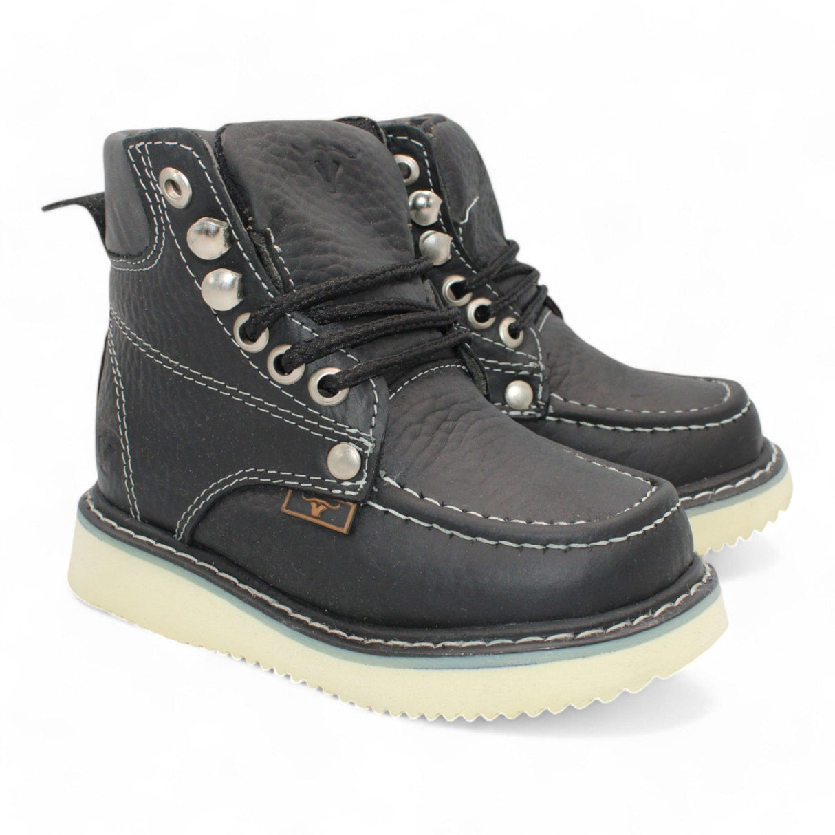 Hooch Boots Botas Niño Kid´s Moc Toe Leather Boot Black-HBN80105