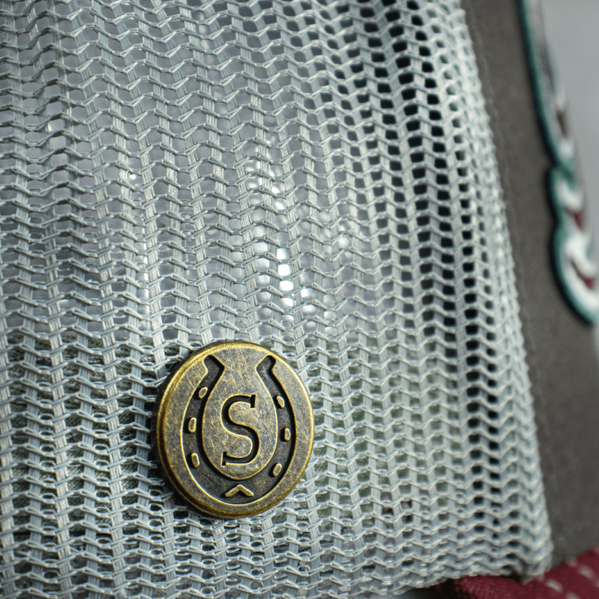 Hooch Stetson Cap Authentic Trucker Hat Original logo close up