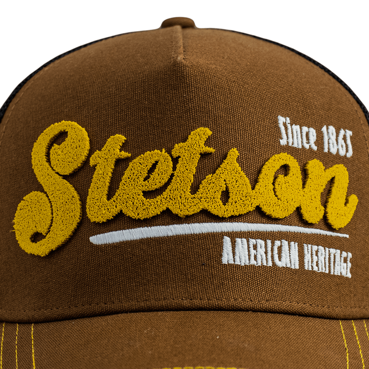 Hooch Stetson Cap Authentic Trucker Hat Original front close up