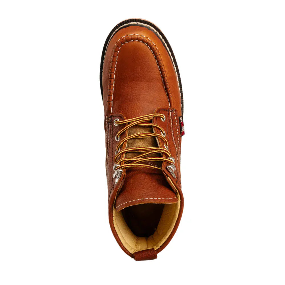 King Welt Boots Apache 6” Moc Toe Work Boots Premium Full-Grain Leather Tan Color - King Welt