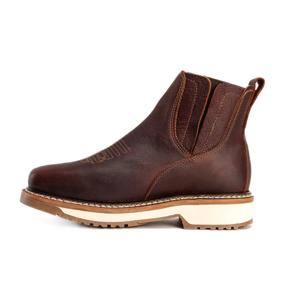 King Welt Boots Arizona 6" Pull Up Square Soft Toe Lightweight Work Boots Merlot Color - King Welt