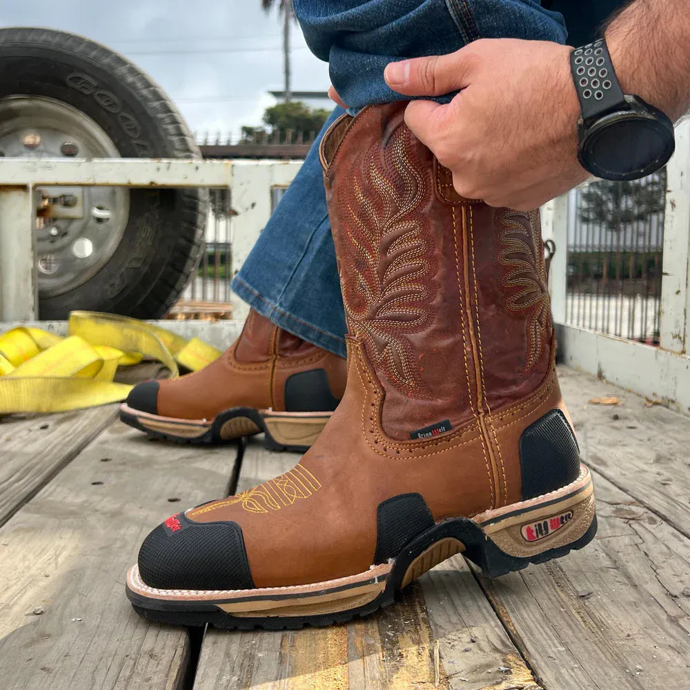 King Welt Boots Buffalo 9" Men's Western Work Boot with Masterguard Protection Tan Color - King Welt