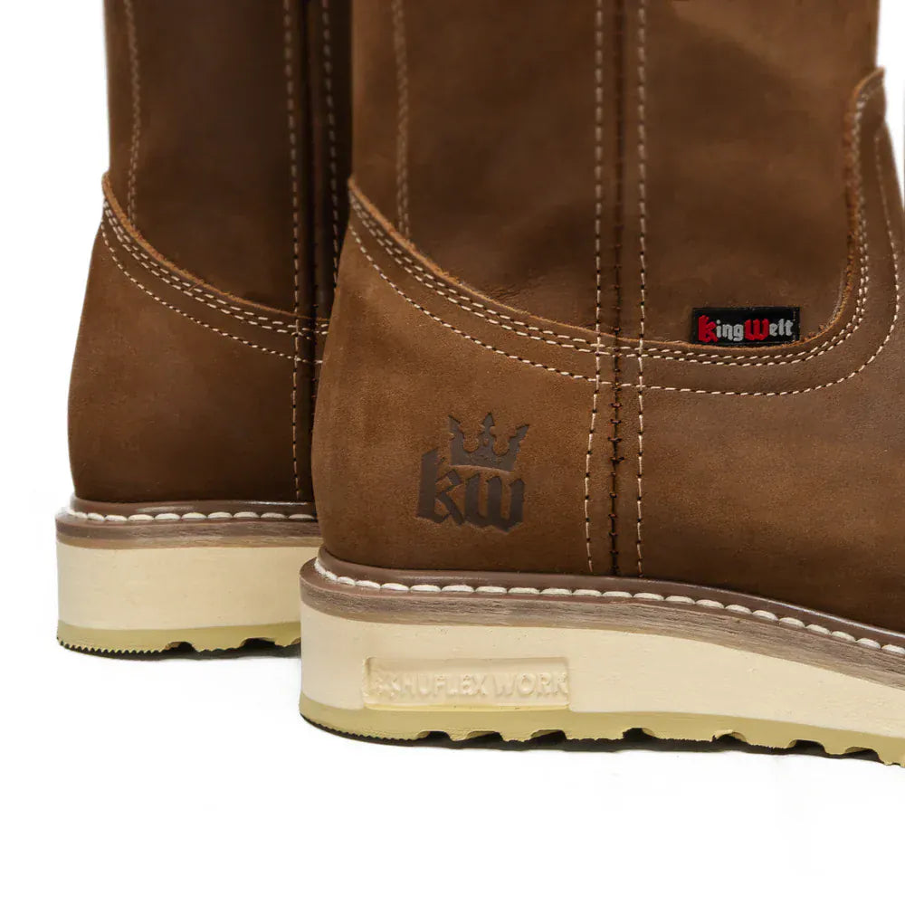 King Welt Boots Calexico 11" Square Toe Full Grain Leather Sand Color - King Welt