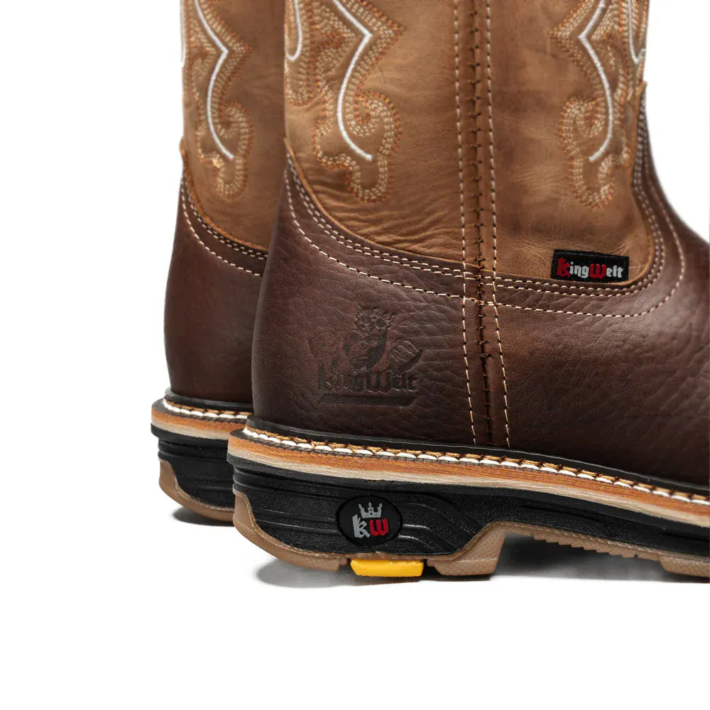 King Welt Boots King Welt 11' Work Boot Square Toe Brown Color - King Welt