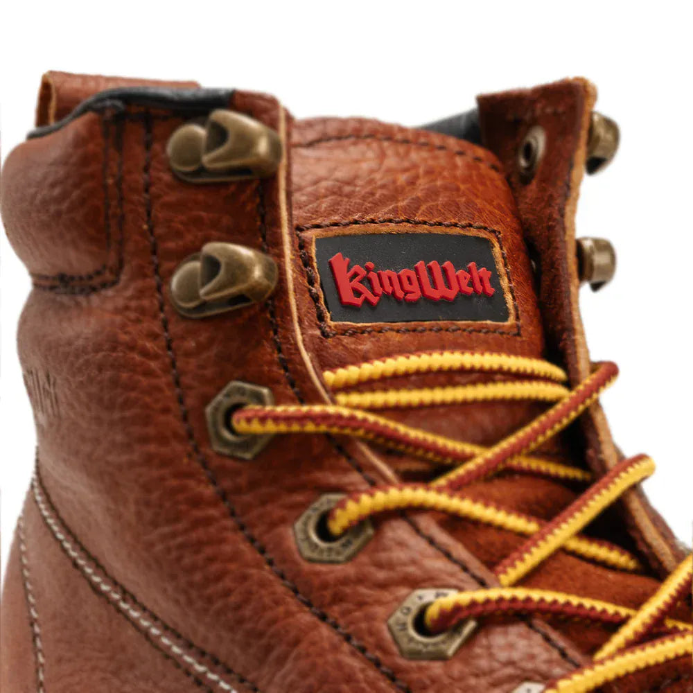 King Welt Boots Men´s Full-Grain Leather 6" Wedge Moc Toe Calexico Work Boots Tan Color - King Welt