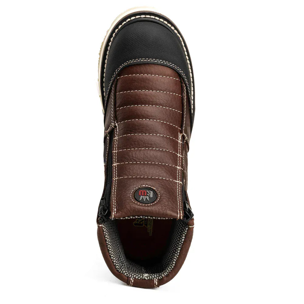 King Welt Boots Ultra Flex 6" Zipper Double Density Sole Work Boots Brown/Black Color - King Welt