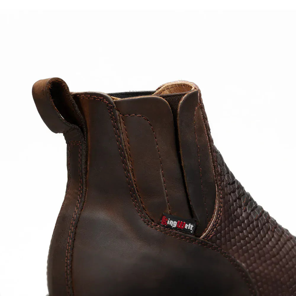 King Welt Boots Venom 6" Python Tribute Work Boot Square Toe Brown Color - King Welt