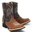 La Carreta Boots Brown / 7 Kid's Genuine Leather Square Toe Boots Brown