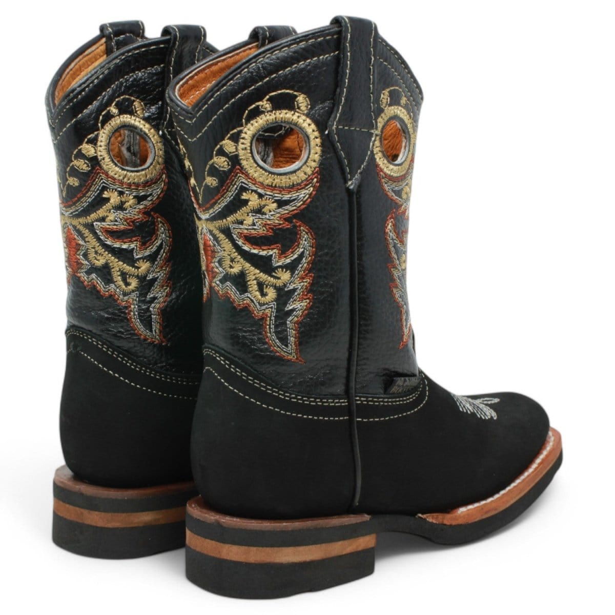 La Carreta Boots Kid's Genuine Leather Square Toe Cowboy Boots