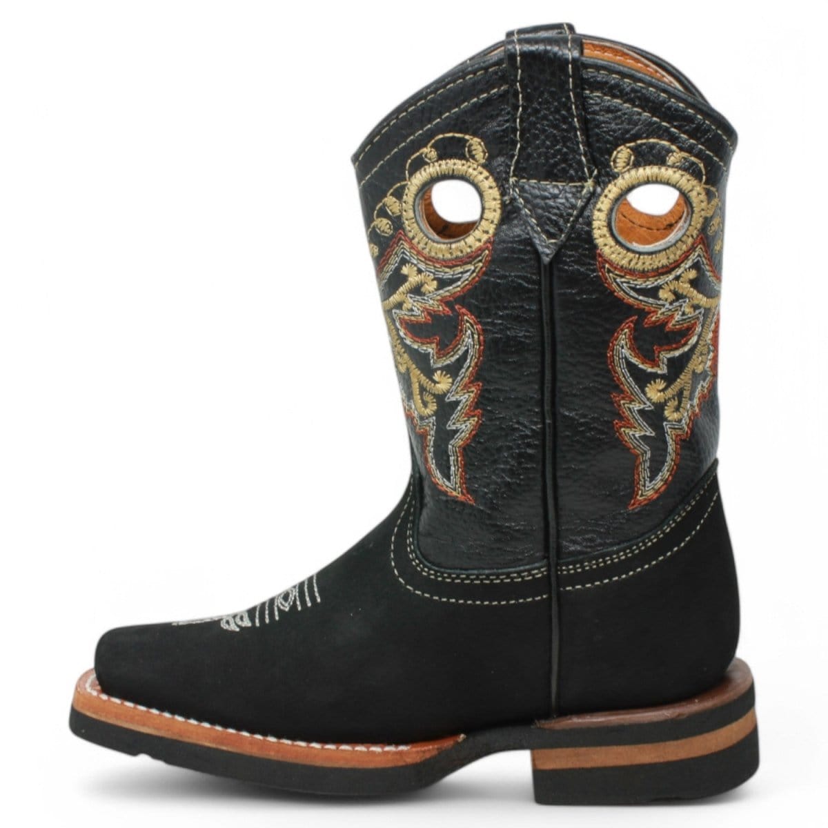 La Carreta Boots Kid's Genuine Leather Square Toe Cowboy Boots