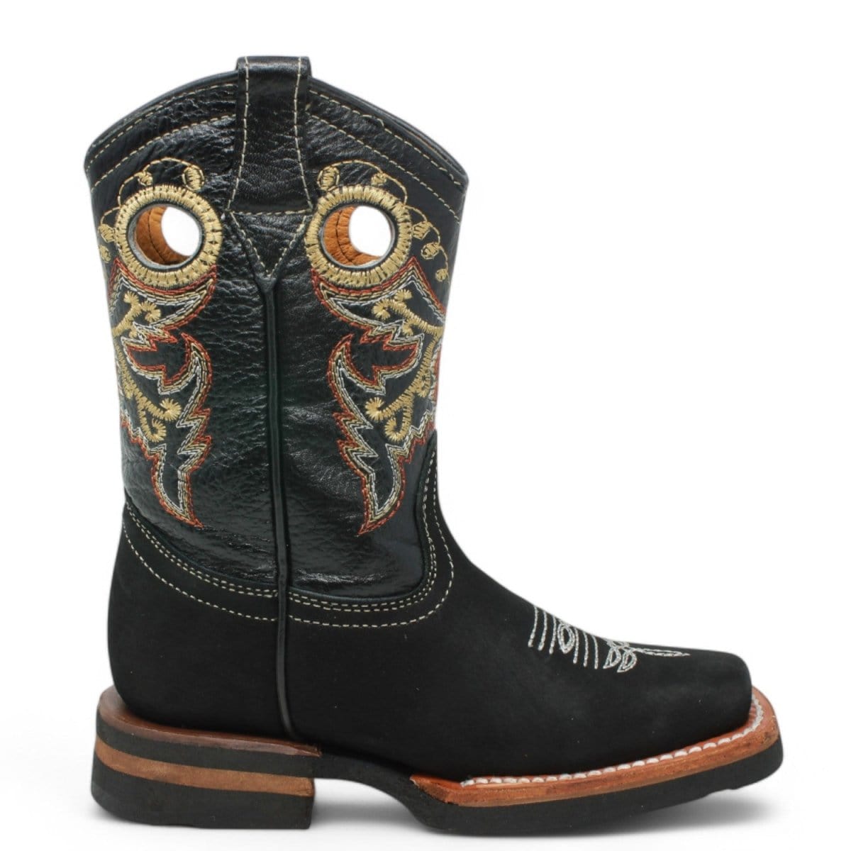 La Carreta Boots Kid's Genuine Leather Square Toe Cowboy Boots