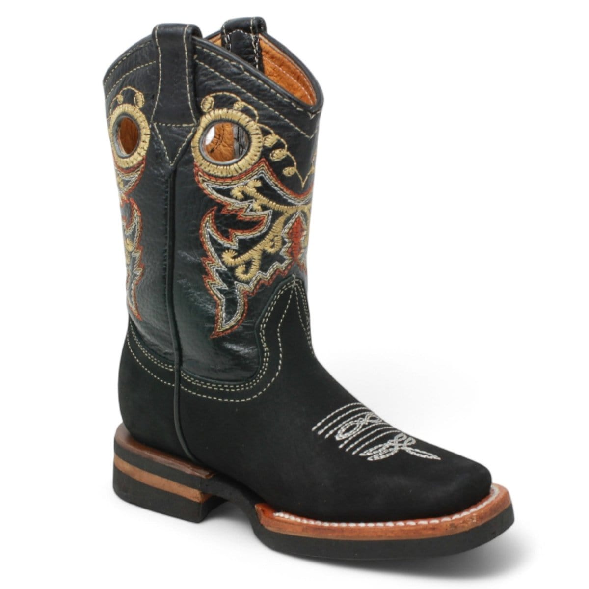 La Carreta Boots Kid's Genuine Leather Square Toe Cowboy Boots