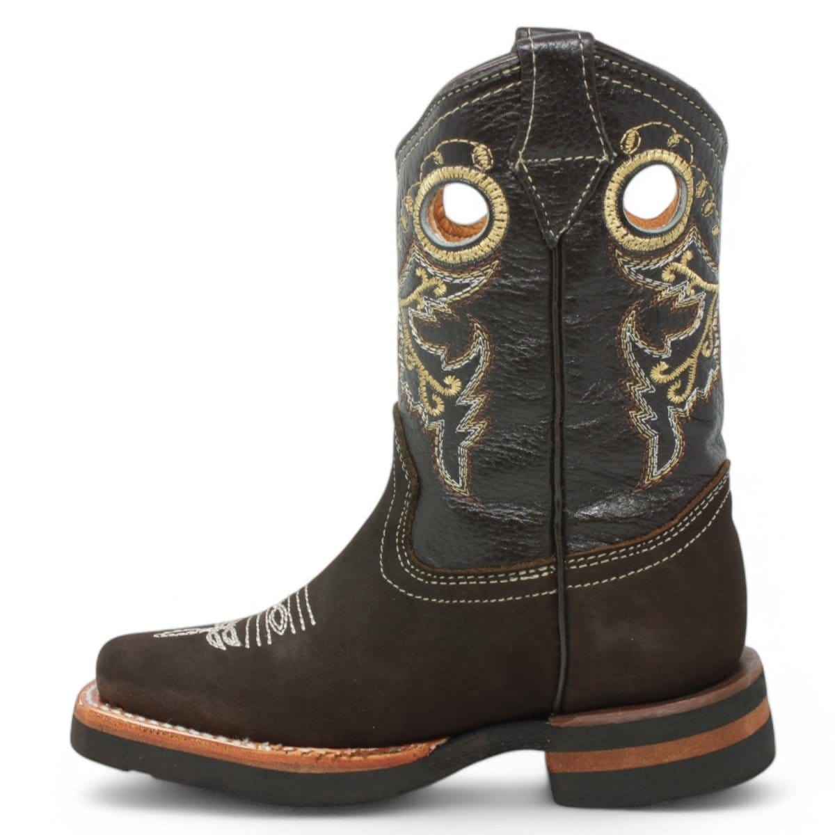 La Carreta Boots Kid's Genuine Leather Square Toe Cowboy Boots