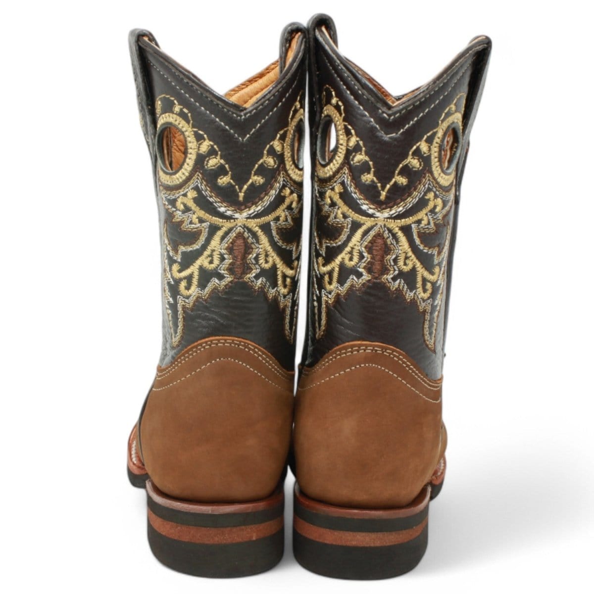La Carreta Boots Kid's Genuine Leather Square Toe Cowboy Boots