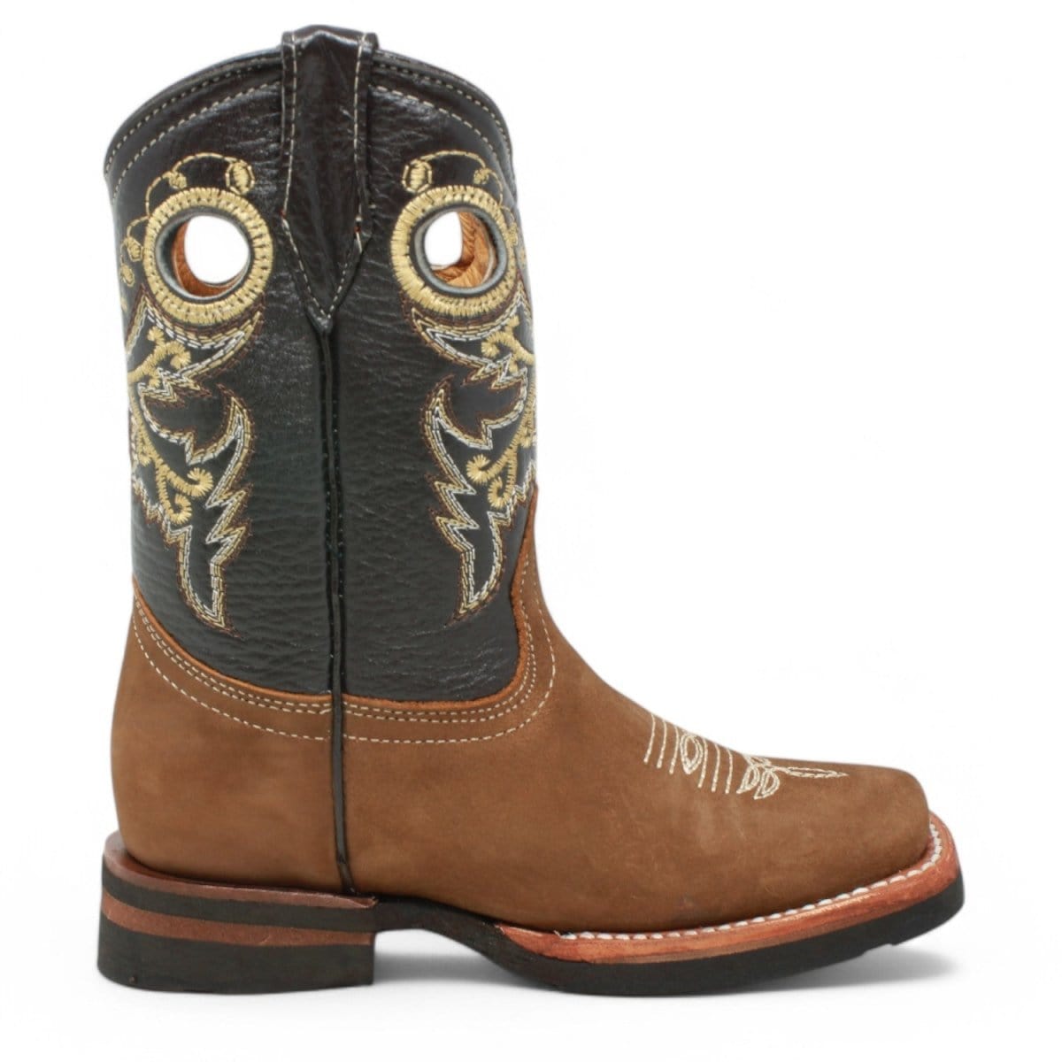 La Carreta Boots Kid's Genuine Leather Square Toe Cowboy Boots