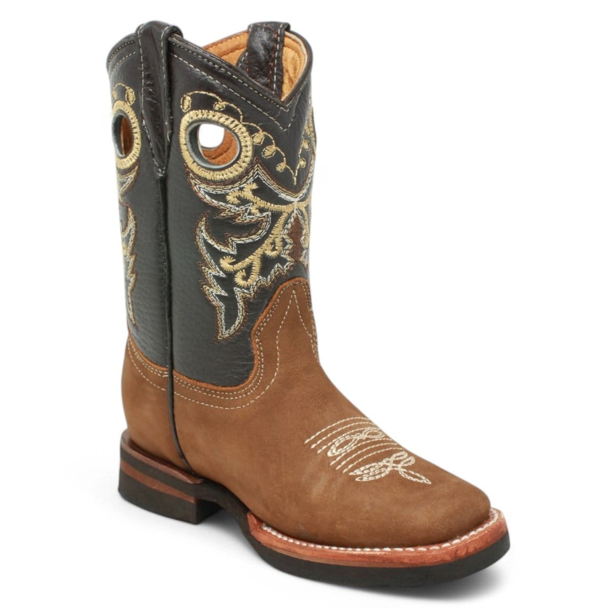 La Carreta Boots Kid's Genuine Leather Square Toe Cowboy Boots