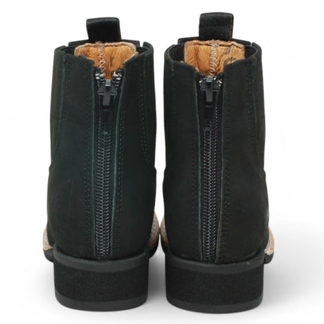 La Carreta Boots Kid's Genuine Suede Square Toe Short Boots