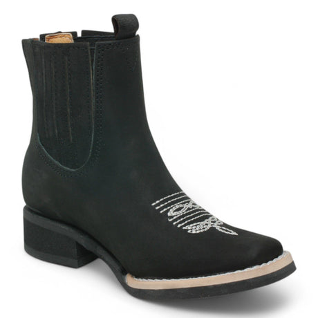 La Carreta Boots Kid's Genuine Suede Square Toe Short Boots