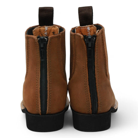 La Carreta Boots Kid's Genuine Suede Square Toe Short Boots