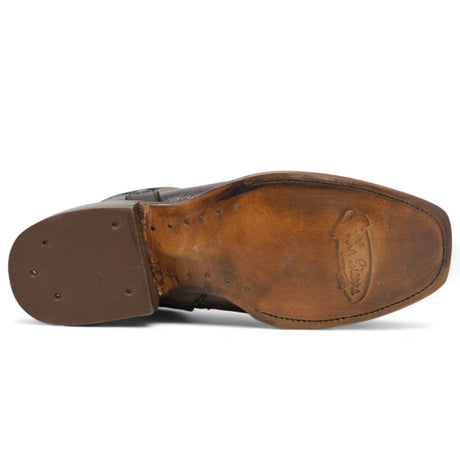 La Carreta Boots Men's Genuine Floater Leather Dubai Square Toe Boots Brown Color - La Sierra sole view