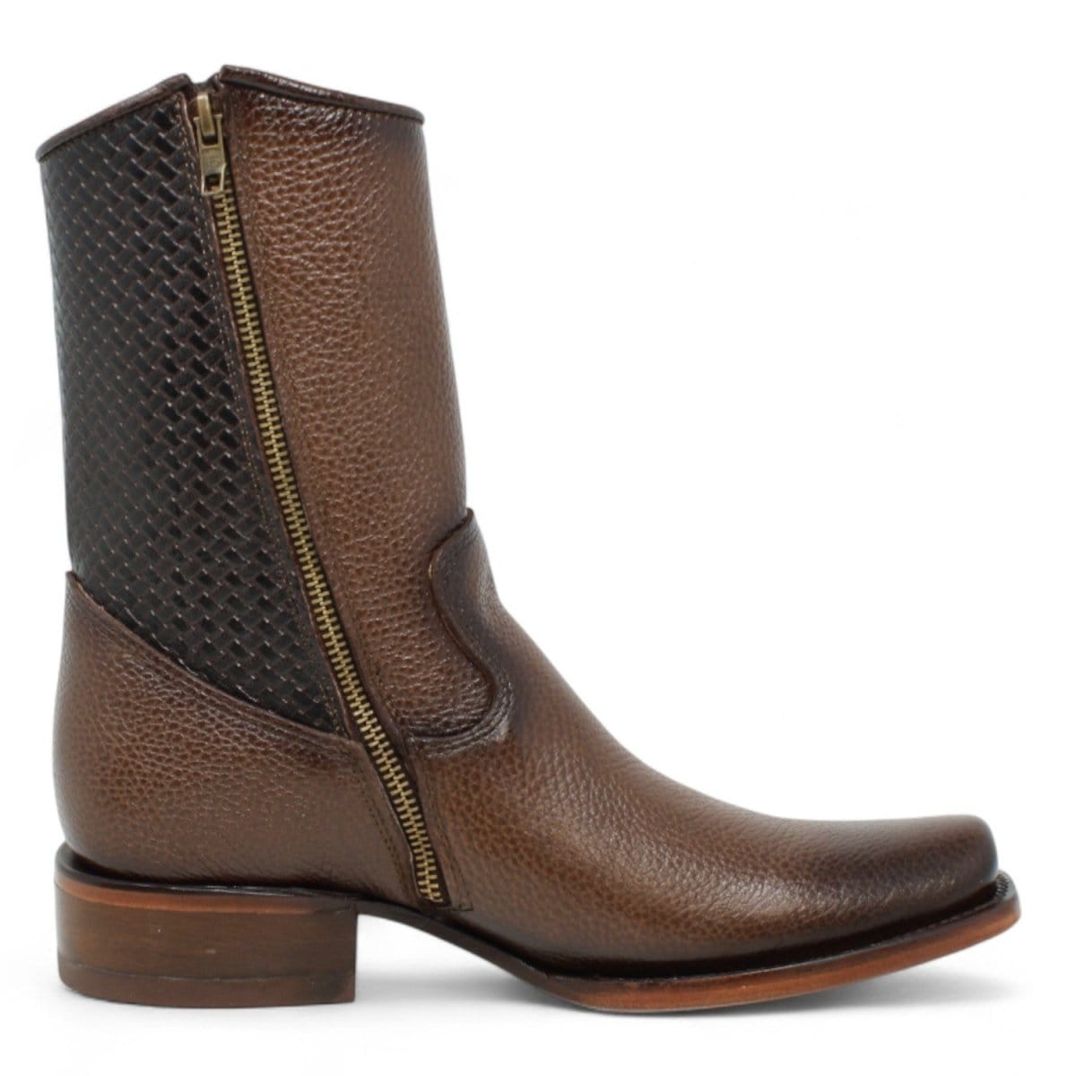 La Carreta Boots Men's Genuine Floater Leather Dubai Square Toe Boots Brown Color - La Sierra right side view
