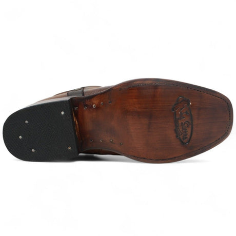 La Carreta Boots Men's Genuine Floater Leather Dubai Square Toe Boots Camel Brown Color - La Sierra sole view