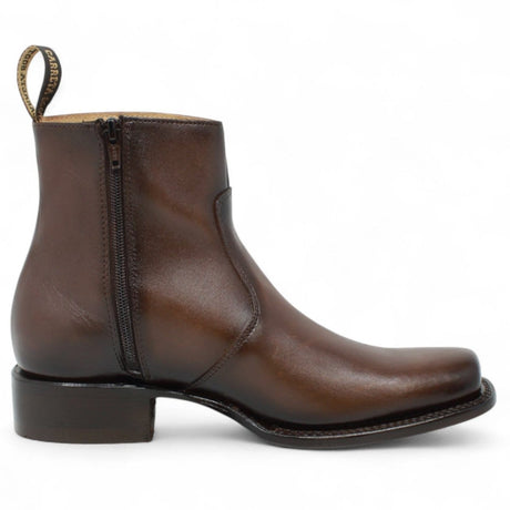 Men´s Genuine Leather Dubai Square Toe Ankle Boots Brown Color - La Carreta right side view