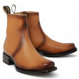 Men´s Genuine Leather Dubai Square Toe Ankle Boots Honey Color - La Carreta Pair view