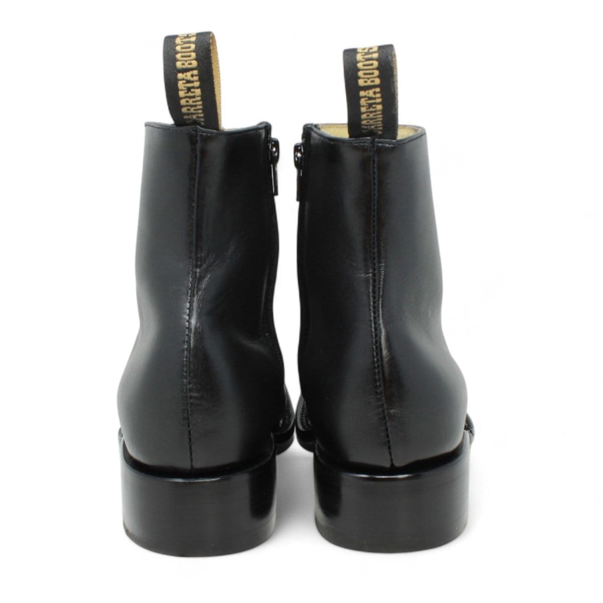 Men´s Genuine Leather Dubai Square Toe Ankle Boots Black Color - La Carreta Back view
