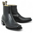 Men´s Genuine Leather Dubai Square Toe Ankle Boots Black Color - La Carreta Pair view
