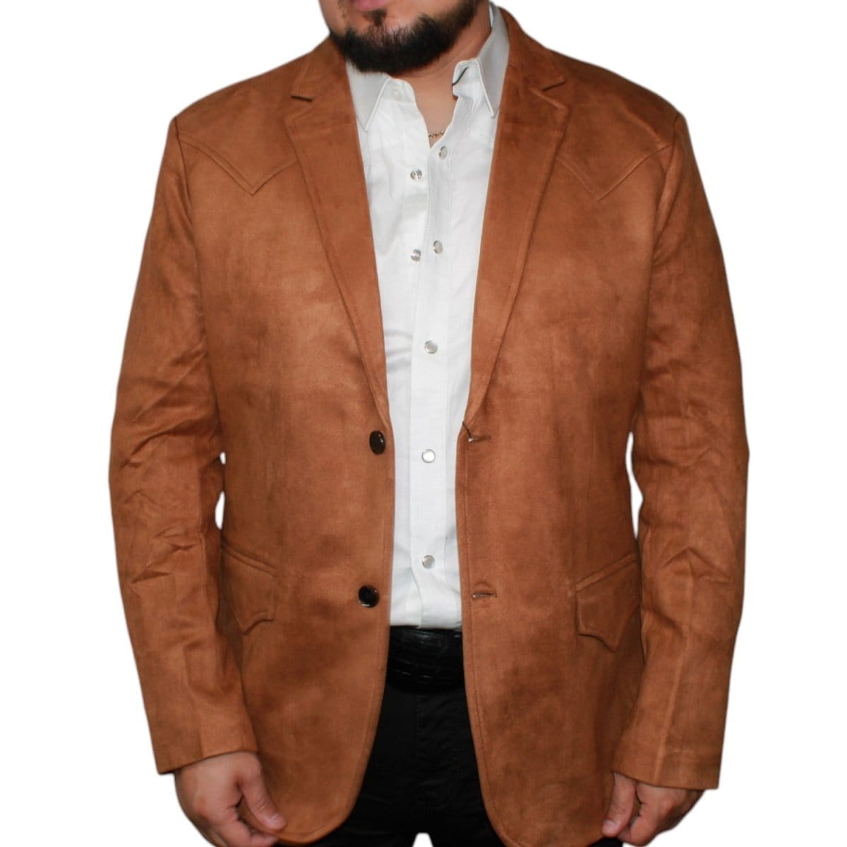 Lamasini Jackets Camel / S Lamasini Men´s Western Suede Blazer