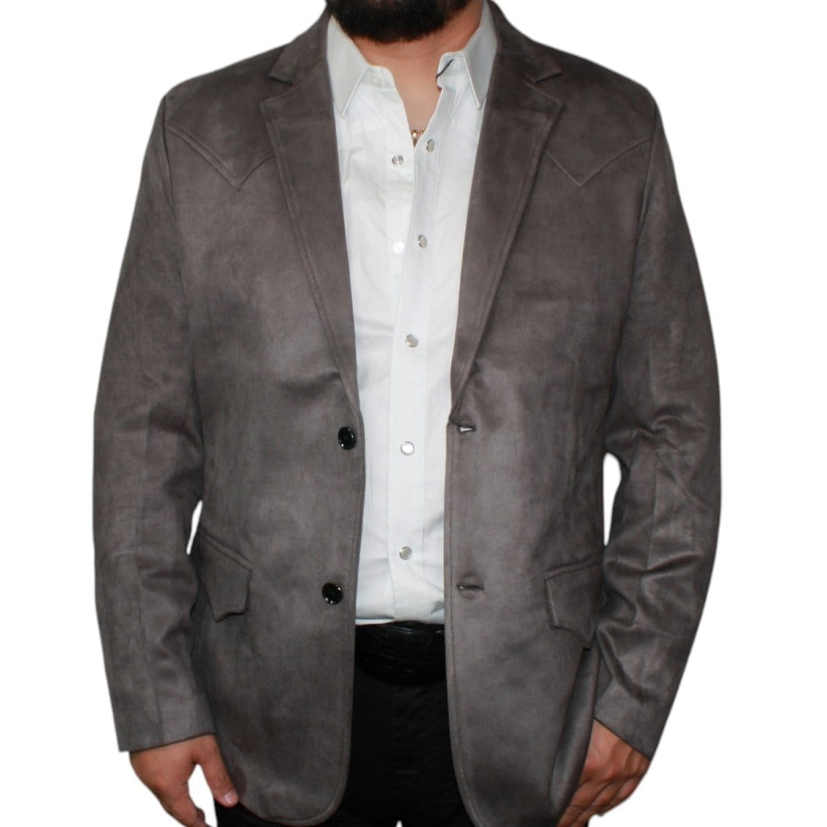 Lamasini Jackets Grey / S Lamasini Men´s Western Suede Blazer