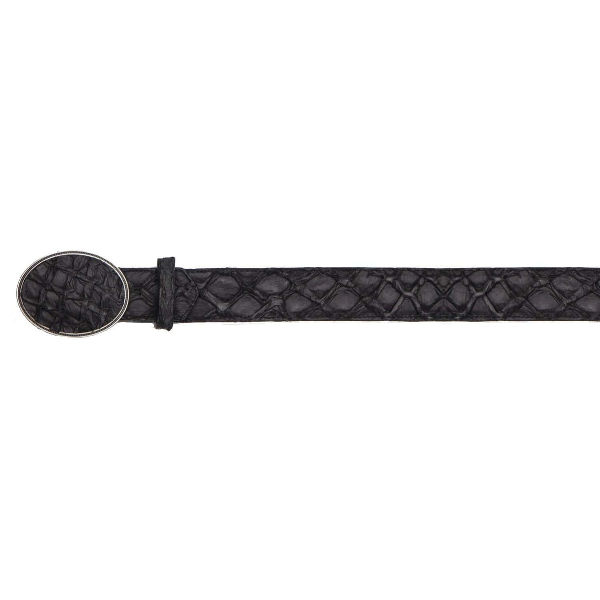 Los Altos Boots Belts Genuine Piraruccu Skin Cowboy Belt Matte Black Color - Los Altos Boots