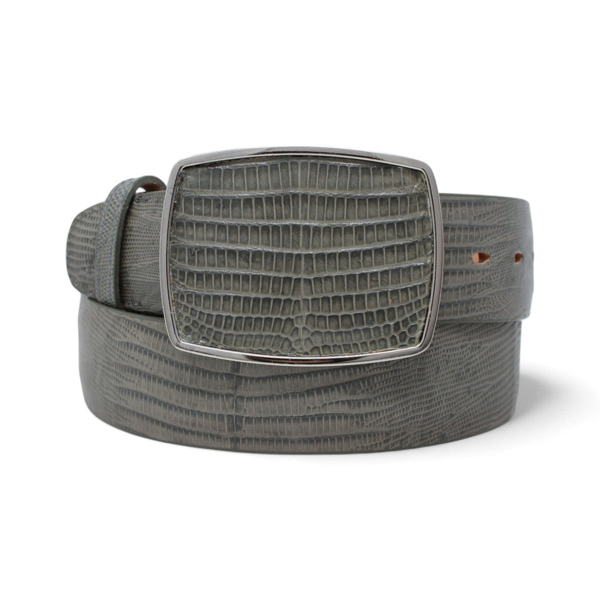 Genuine Teju Lizard Skin Cowboy Belt Gray Color - Los Altos Boots