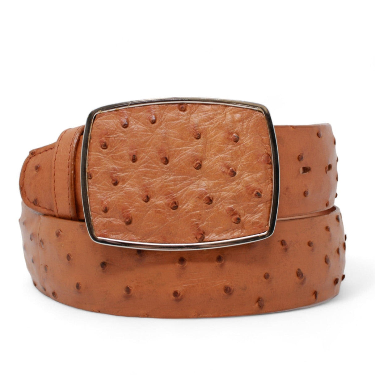Genuine Ostrich Skin Cowboy Belt Honey Color - Los Altos Boots