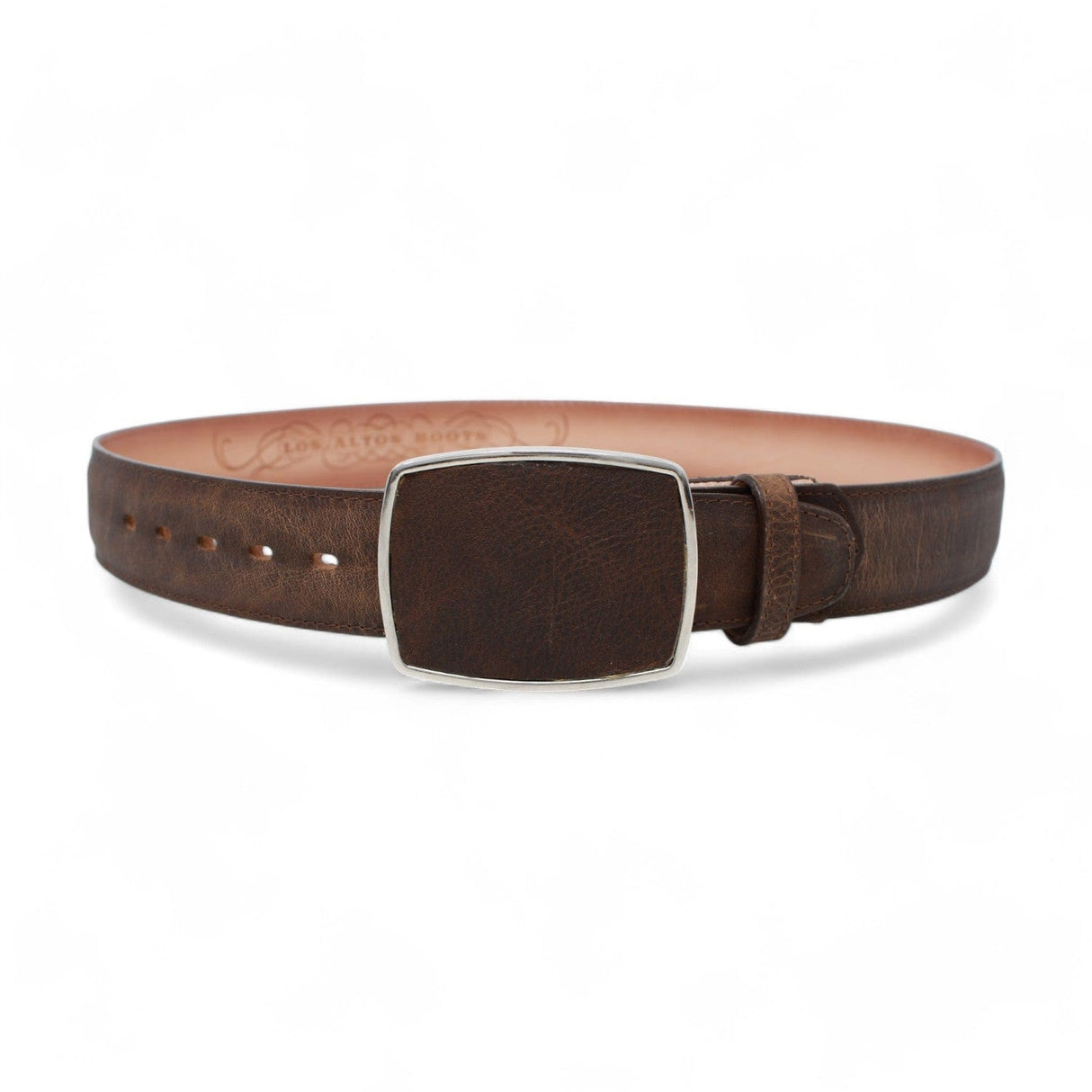 Genuine Rage Leather Cowboy Belt Walnut Color - Los Altos Boots